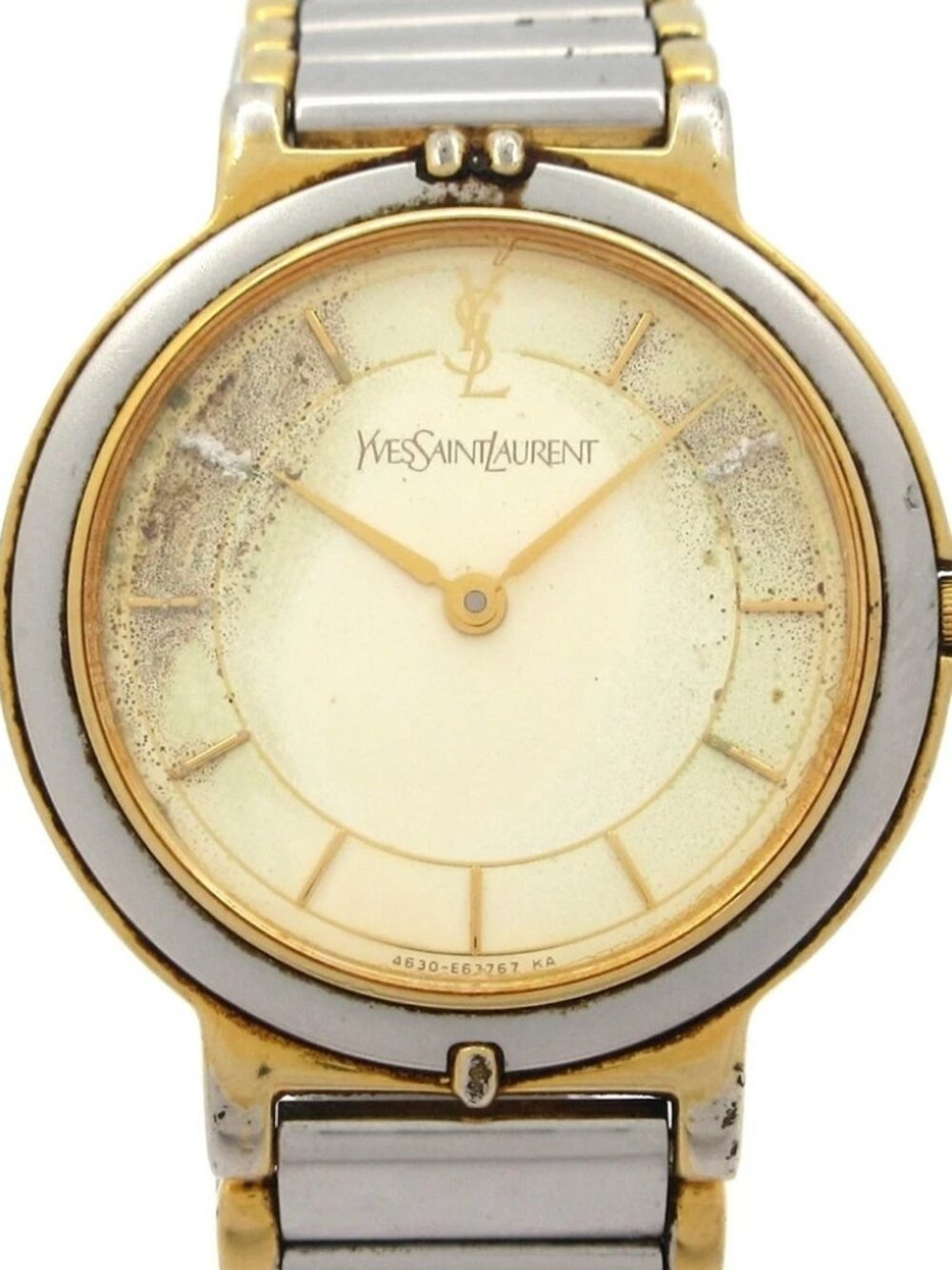 YvesSaintLaurent 4620-E62267Y 5***** Silver Gold Women's Wrist Watch